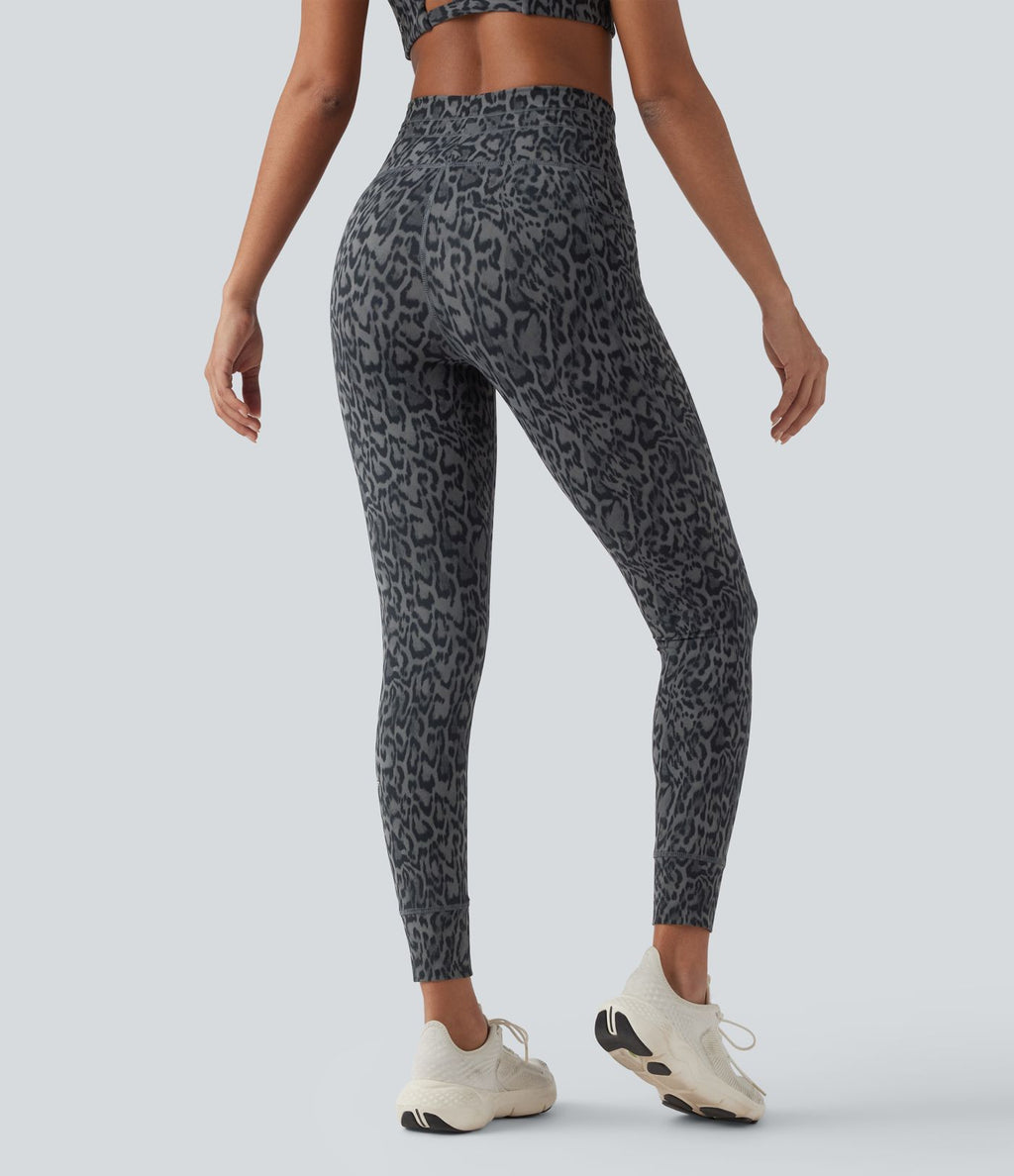 Legging de yoga taille haute imprimé léopard avec cordon de serrage Halara UltraSculpt™ et poches