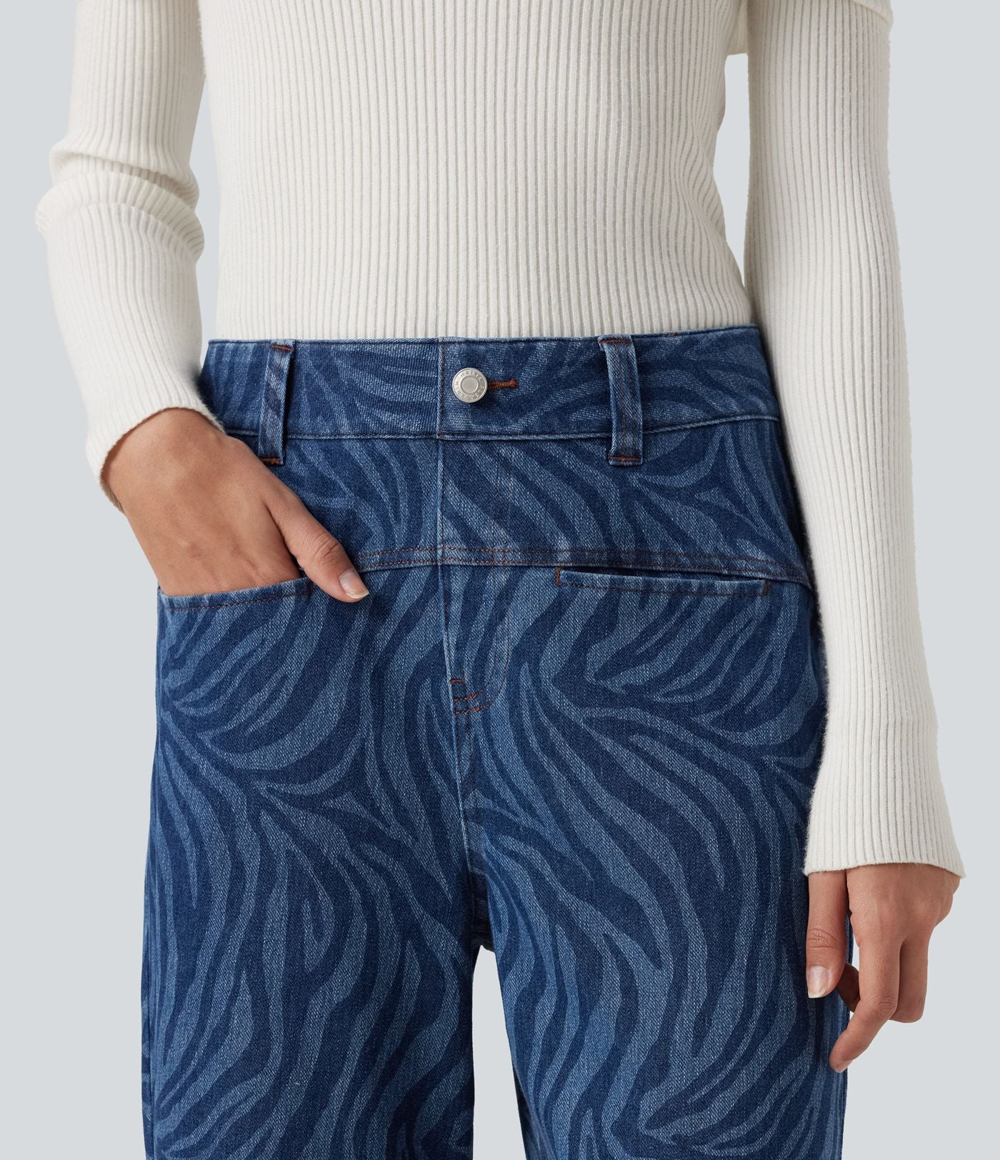 Jean droit taille mi-haute Halara Flex™ avec poches