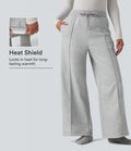 Pantalon thermique coupe droite taille haute avec cordon de serrage et poches