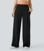 Pantalon de yoga droit gainant taille haute à séchage rapide avec poches SoftlyZero™