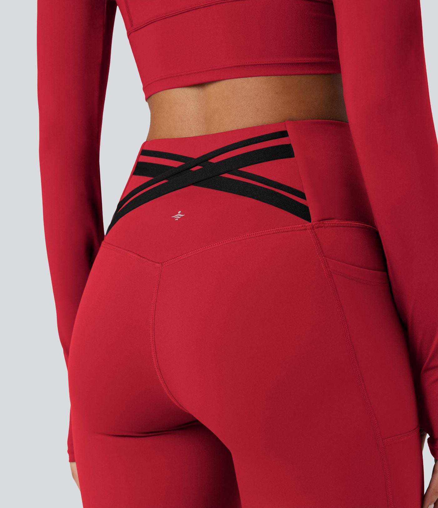 Legging running polaire thermique gainant croisé dos taille haute Halara UltraSculpt™ Heat avec poches
