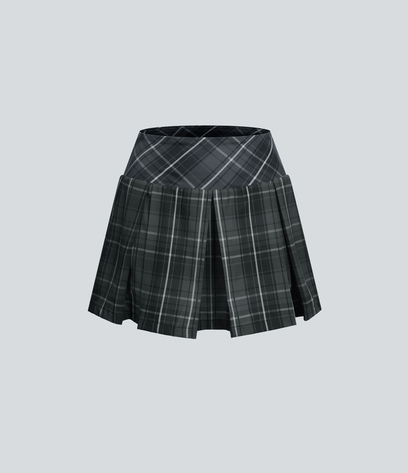 Jupe Tennis Plissée à Carreaux avec Taille Haute et Poches Latérales 2 en 1