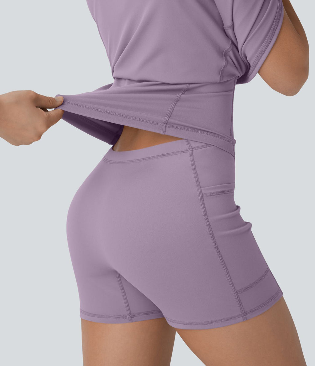 Softlyzero™ Plush Robe de danse courte dos nu avec short intégré - Version Easy Peasy
