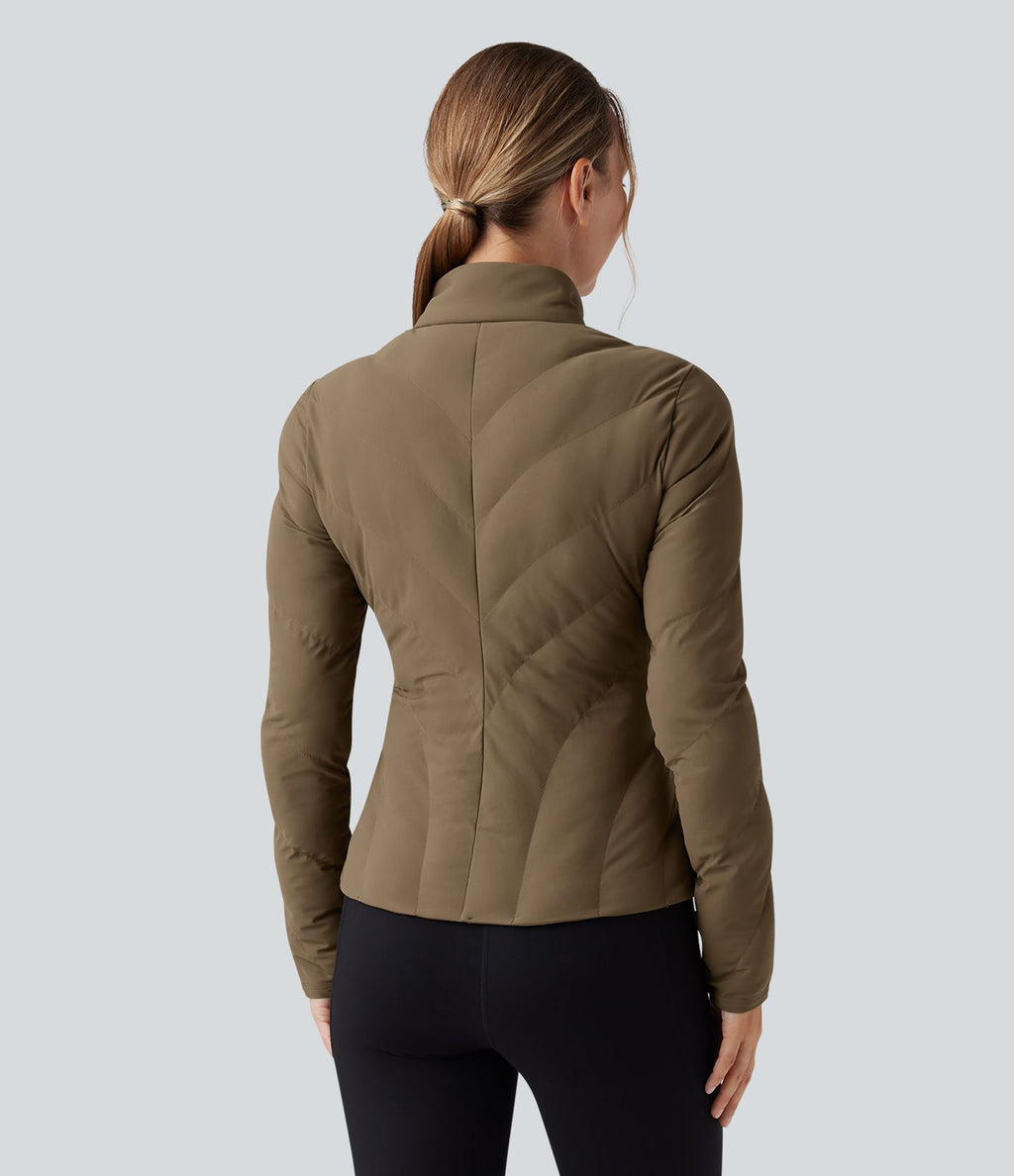 PuffFlex Veste matelassée casual extensible à col montant et manches longues avec poches