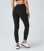 Leggings 7/8 de travail en denim taille haute avec poches Halara Flex™