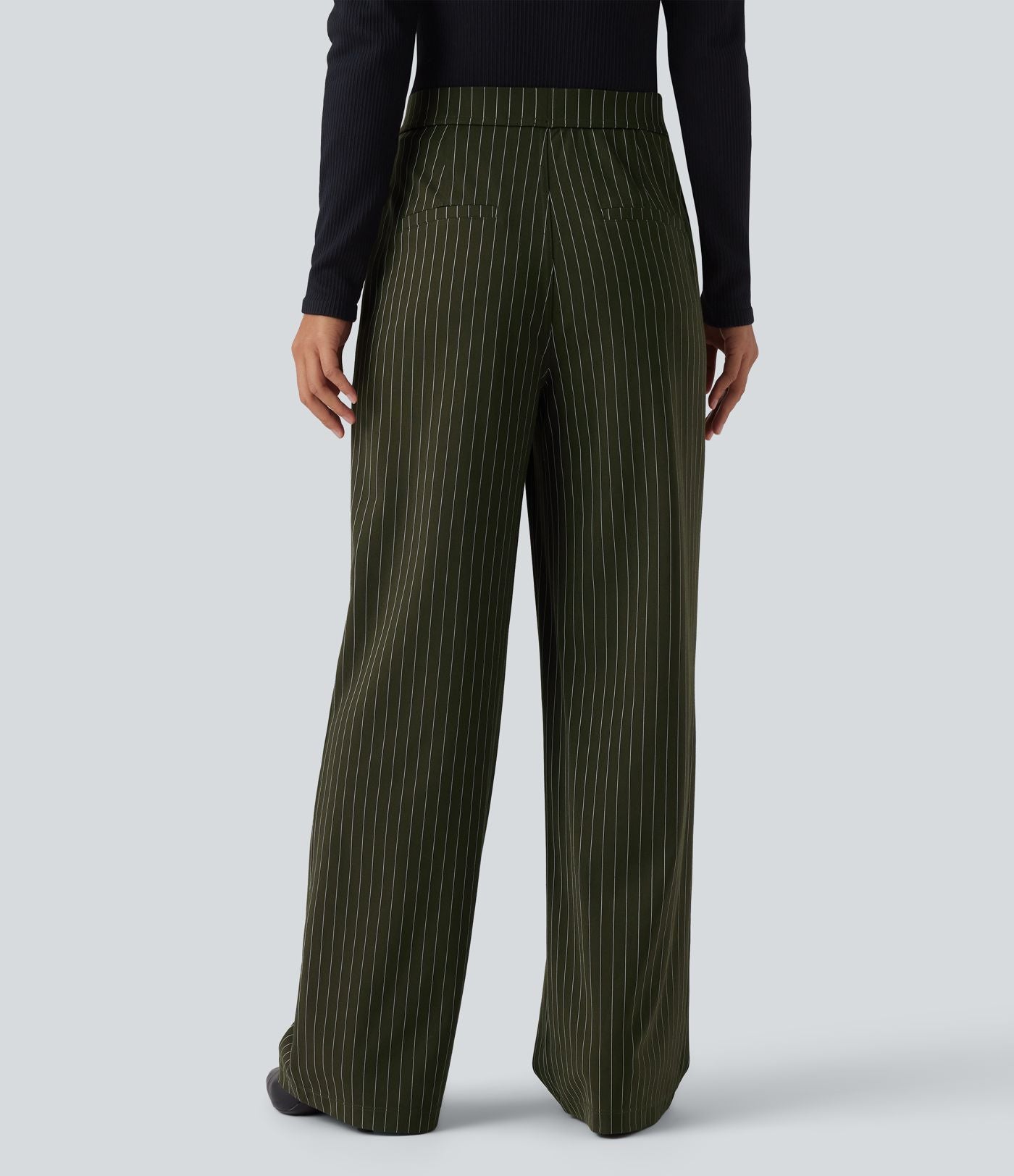 Pantalon Halara Flex™ tailleur droit taille haute rayé effet frais InstantCool avec poches