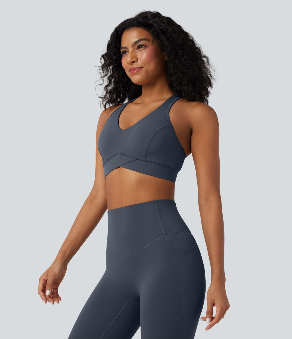 Brassière de sport entraînement Halara UltraSculpt™ soutien intermédiaire col V dos nageur bonnets A-C