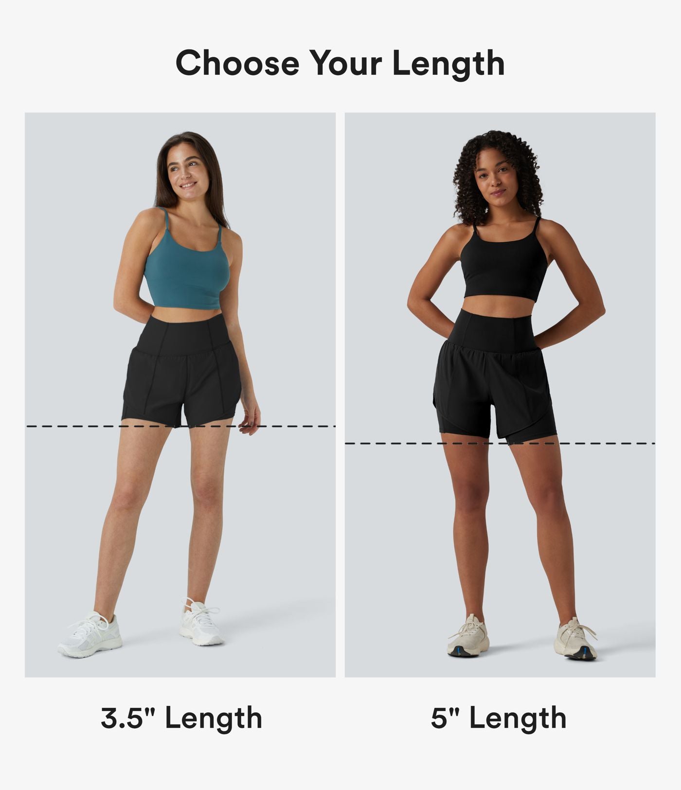Shorts yoga Breezeful™ taille super haute 2-en-1 séchage rapide, ourlet arrondi, entrejambe 13cm, avec poches