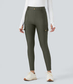 Legging 7/8 brillant taille haute avec poches