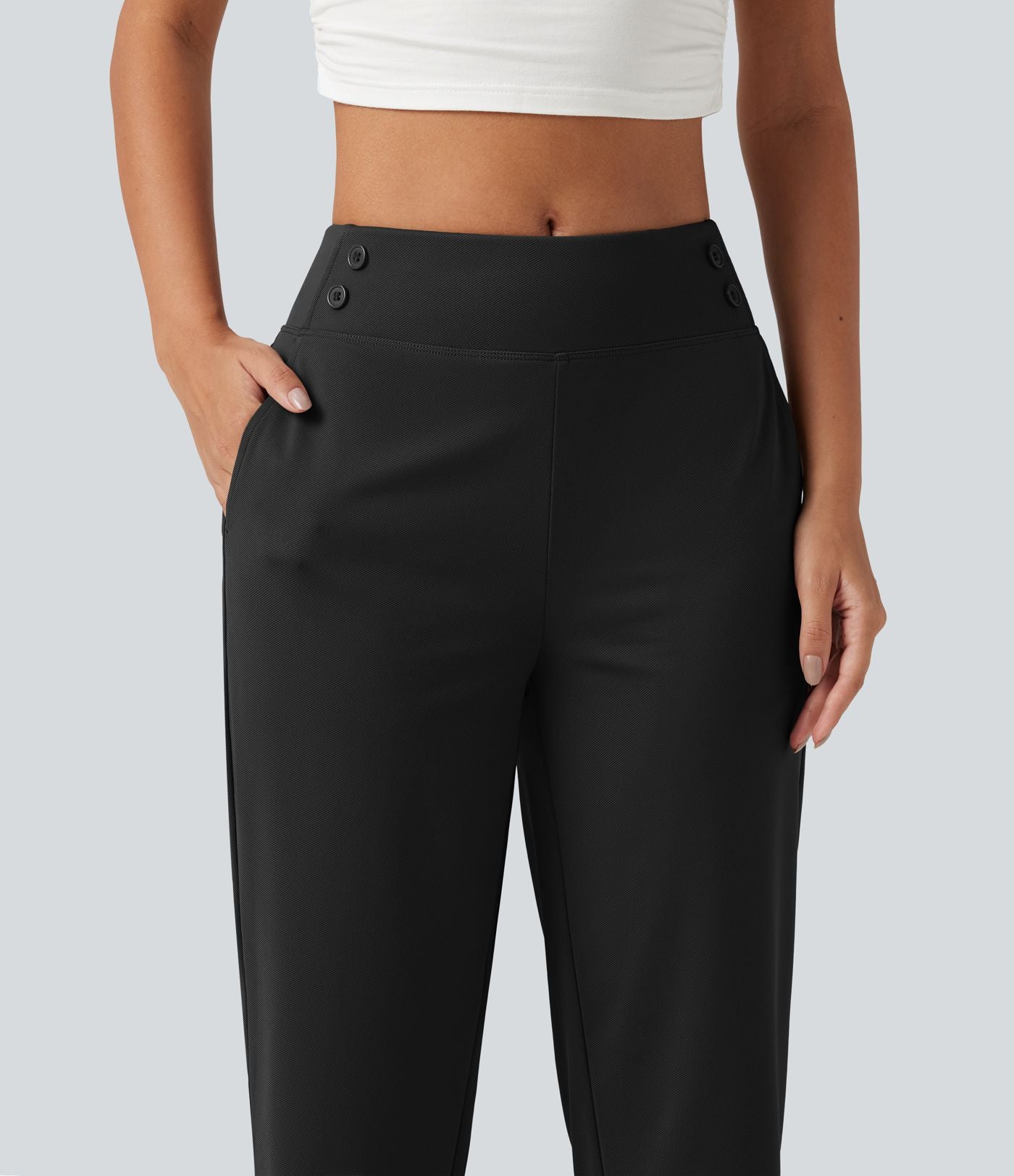 Pantalon de golf capri taille mi-haute avec poches, séchage rapide, protection solaire UPF 40+