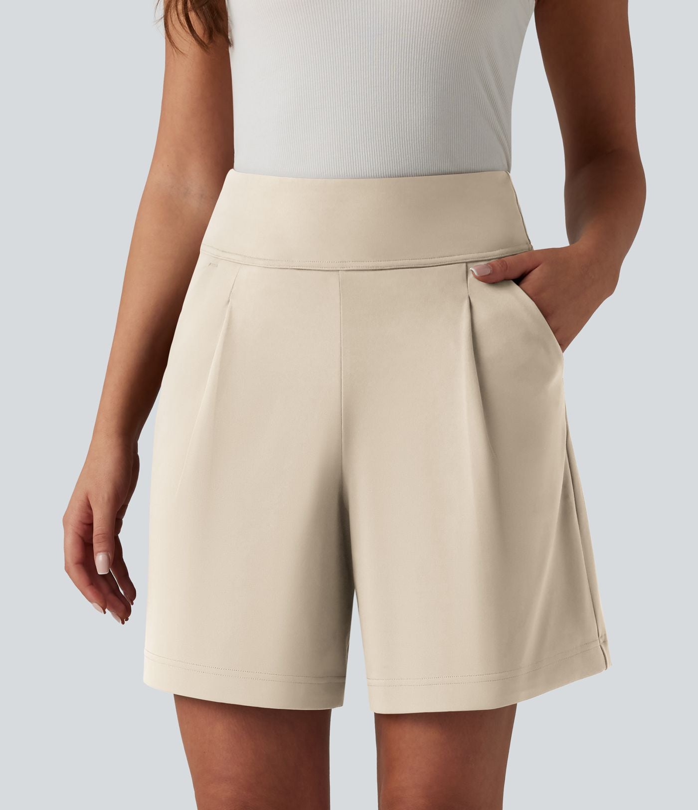 Short tailleur ample DayStretch taille haute 17,5 cm avec poches