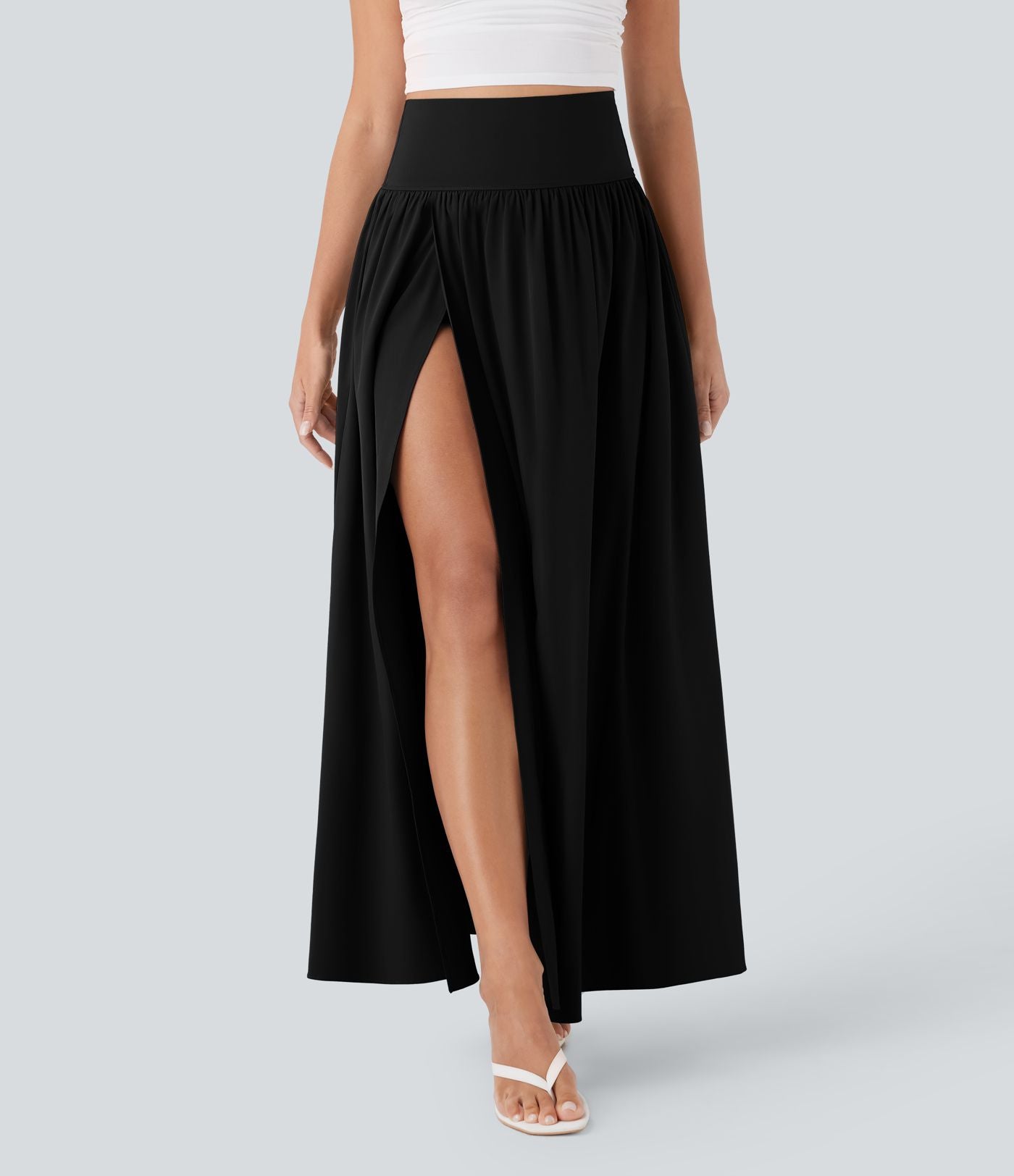 Jupe maxi fluide 2-en-1 gainante taille haute à séchage rapide Breezeful™