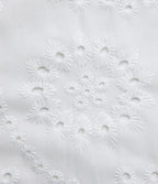 Jupe évasée plage broderie anglaise taille haute