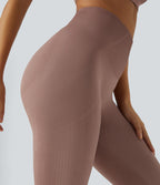 Legging d'entraînement gainant effet push-up taille haute côtelé doux sans couture OneForm Seamless Flow