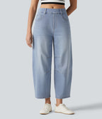 Jean Barrel 7/8 décontracté taille mi-haute avec poches Halara Flex™