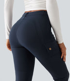 Pantalon cargo DayStretch taille haute galbant effet liftant fessiers avec poches