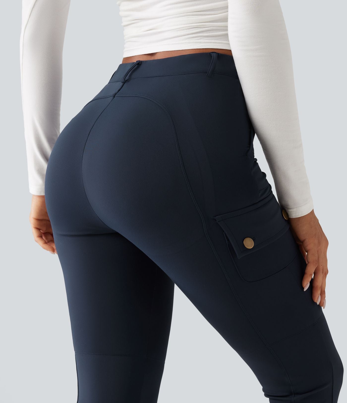 Pantalon cargo DayStretch taille haute galbant effet liftant fessiers avec poches