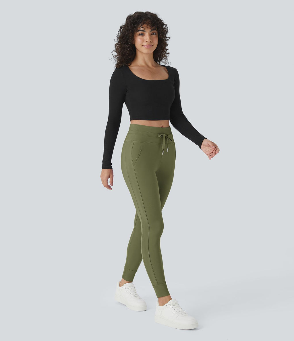 Jogging taille haute Softlyzero™ Plush avec cordon de serrage et poches latérales