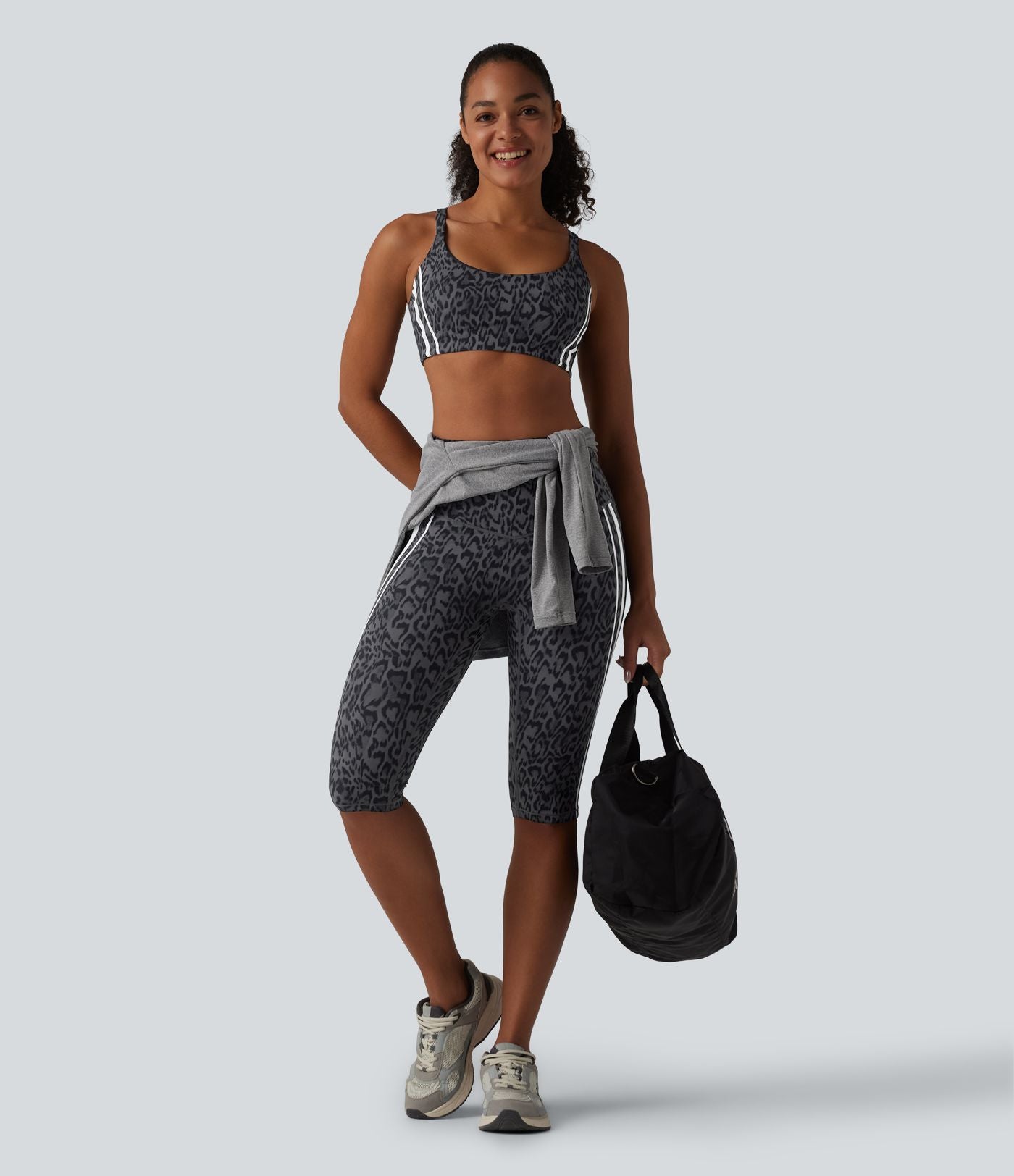 Halara UltraSculpt™ Legging corsaire de training gainant taille haute léopard color block avec poches