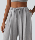 Jogging casual coupe ballon taille mi-haute avec cordon de serrage et poches