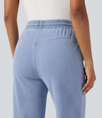 Jean Halara Flex™ taille haute large à cordon de serrage en maille extensible effet frais InstantCool avec poches