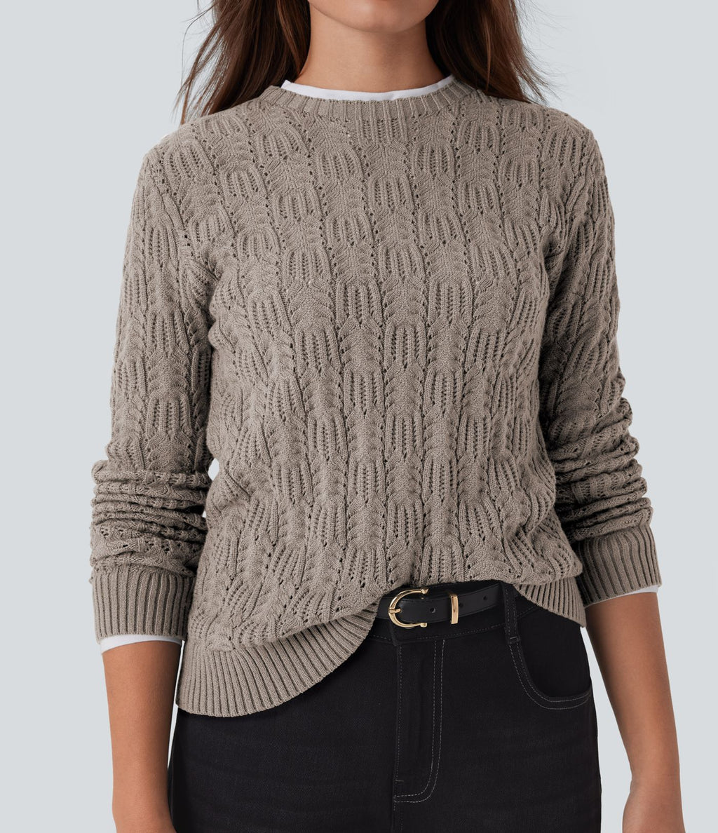 Pull décontracté col rond manches longues