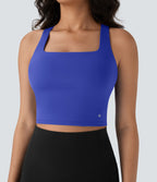 Débardeur yoga court SoftlyZero™ Airy col carré effet frais InstantCool, bonnets E-G