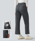 Pantalon de golf taille haute à coupe droite avec poches - Tee de golf