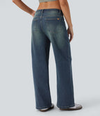Jean ample délavé taille basse Halara Flex™ à poches multiples