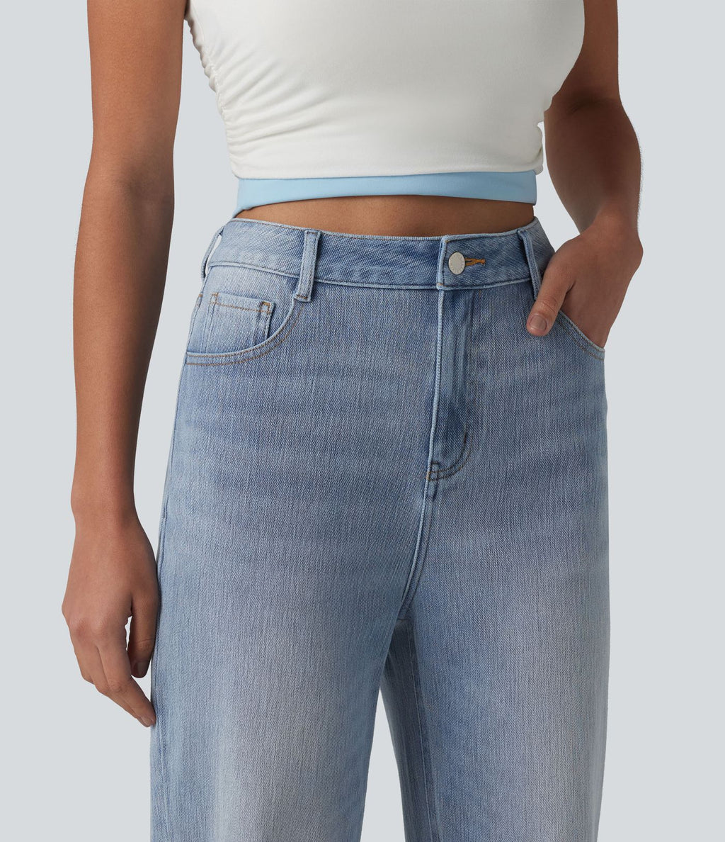 Halara Flex™ Jean droit casual taille haute avec poches