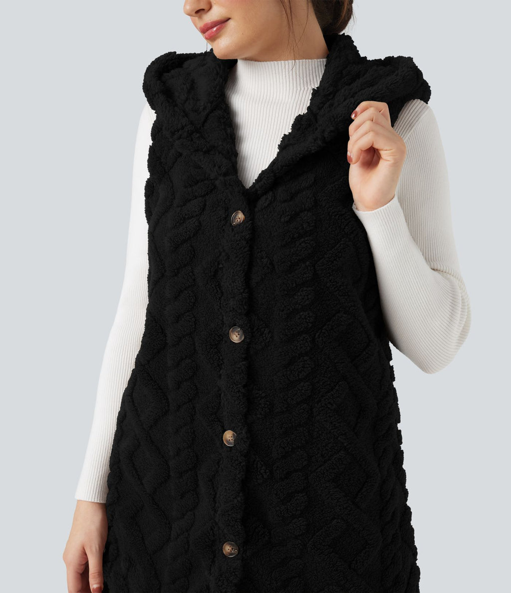 Gilet sherpa à capuche