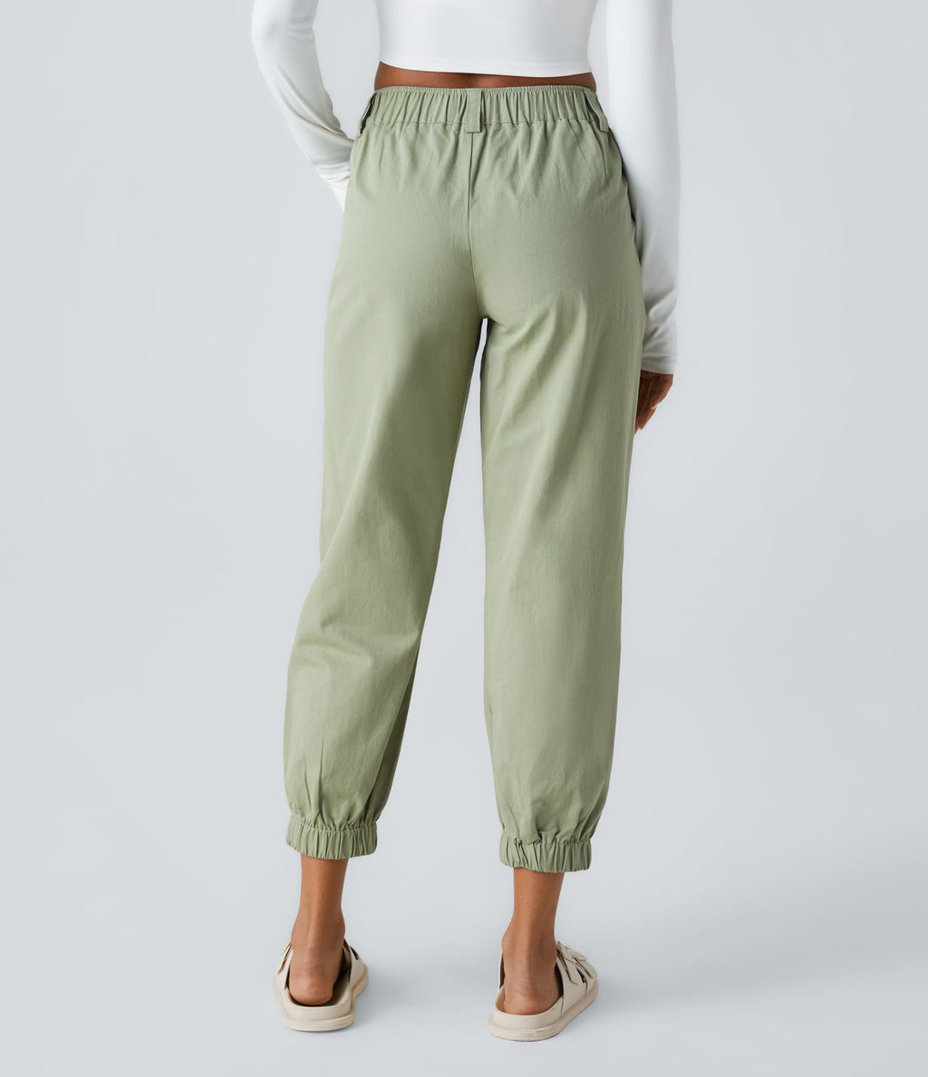 Joggings décontractés à taille mi-haute avec poches
