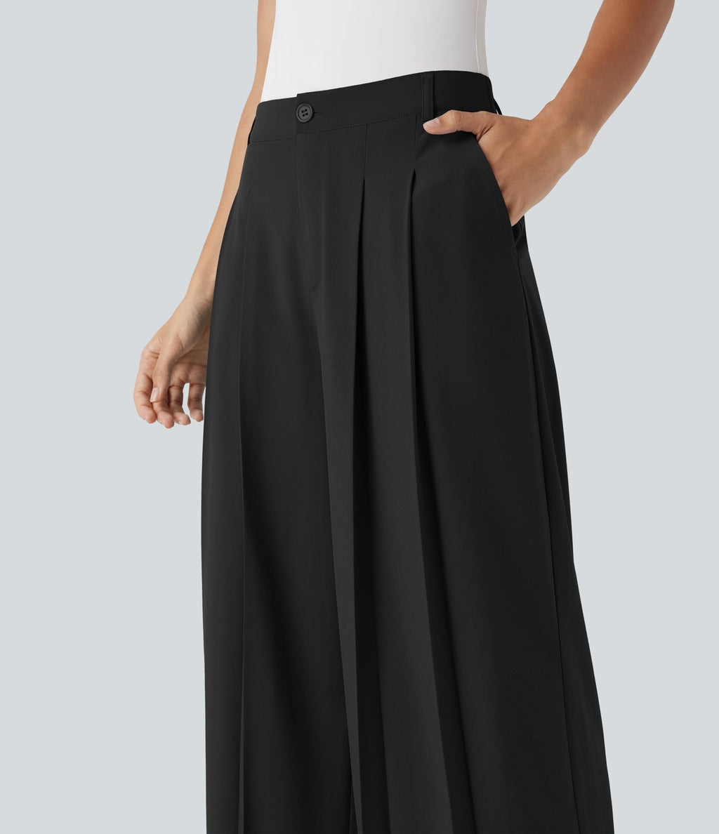 Pantalon tailleur large fluide Breezeful™ taille mi-haute séchage rapide avec poches latérales