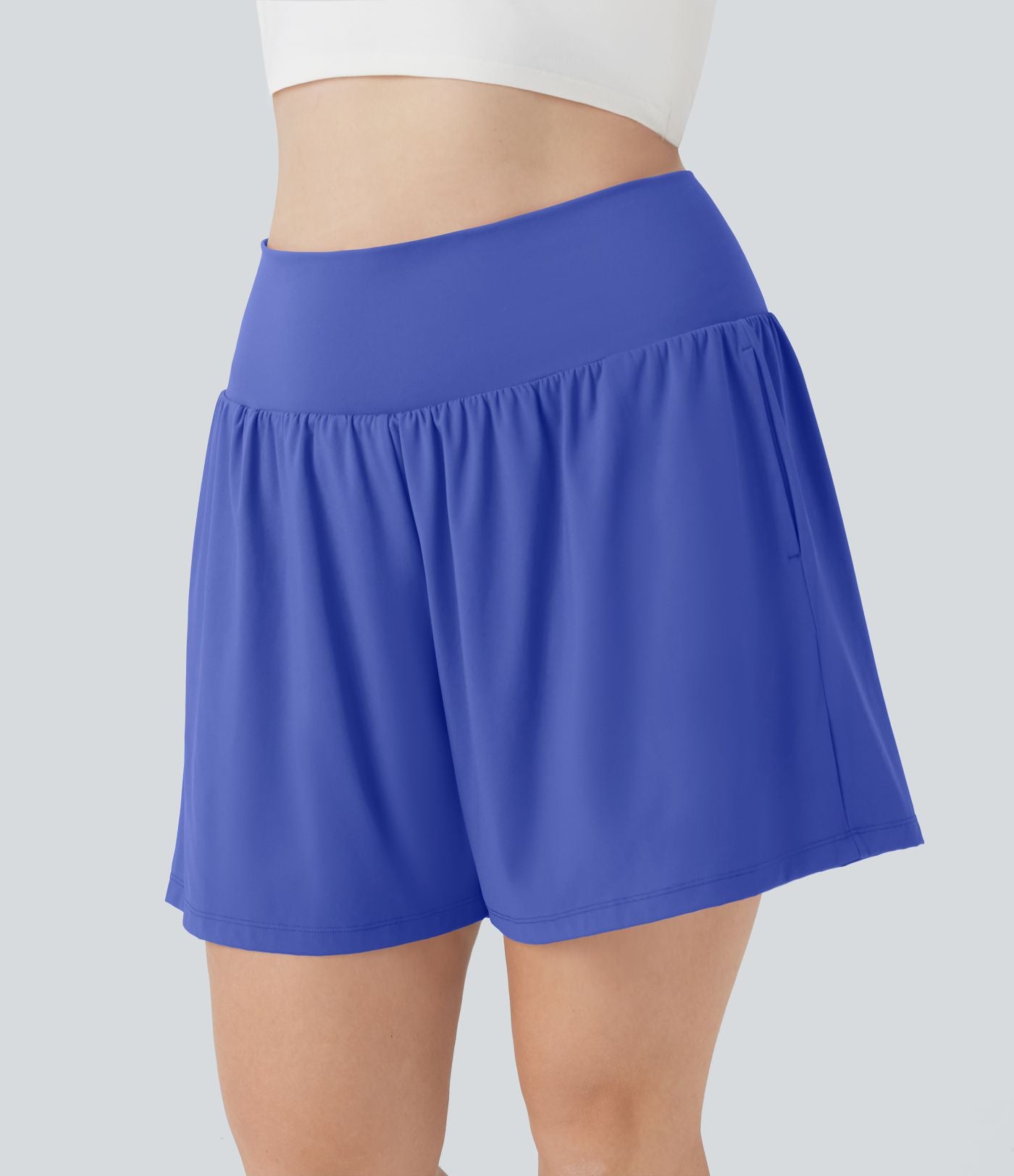 Short tailleur 2-en-1 Cool Touch yoga taille très haute Softlyzero™ Airy grande taille 17,5 cm avec poches