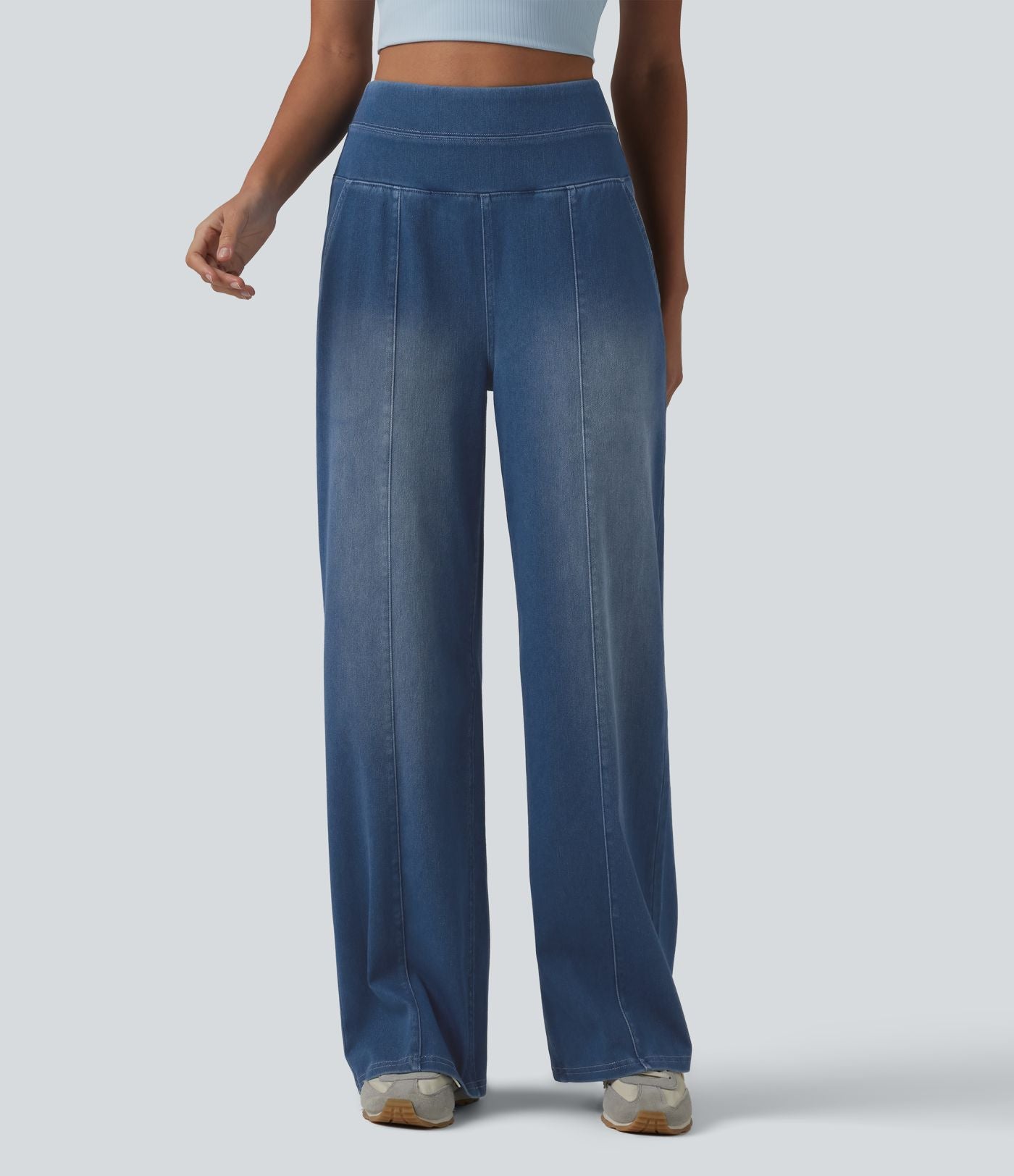 Halara Flex™ Jean large décontracté taille haute ventre plat avec poches