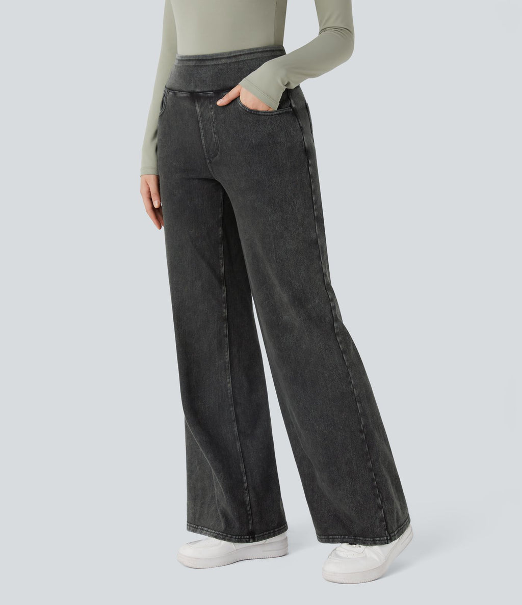 Halara Flex™ Denim Heat Jean large casual taille haute avec poches
