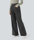 Halara Flex™ Denim Heat Jean large casual taille haute avec poches