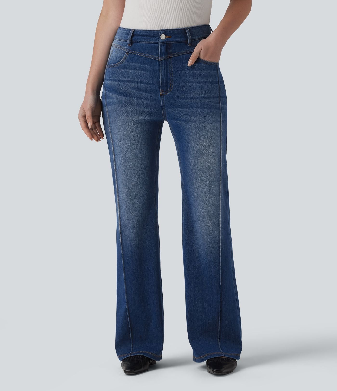 Halara Flex™ Jean droit taille haute avec poches