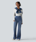 Halara Flex™ Jean évasé casual taille haute ventre plat avec poches