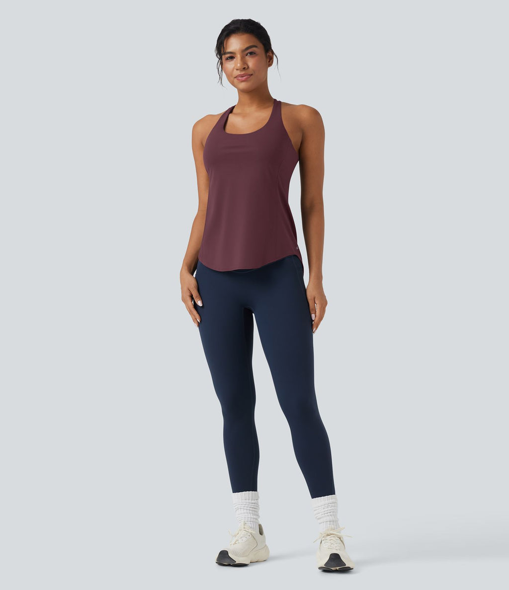 Débardeur running Halara UltraSculpt™ col rond dos croisé bonnets E-G