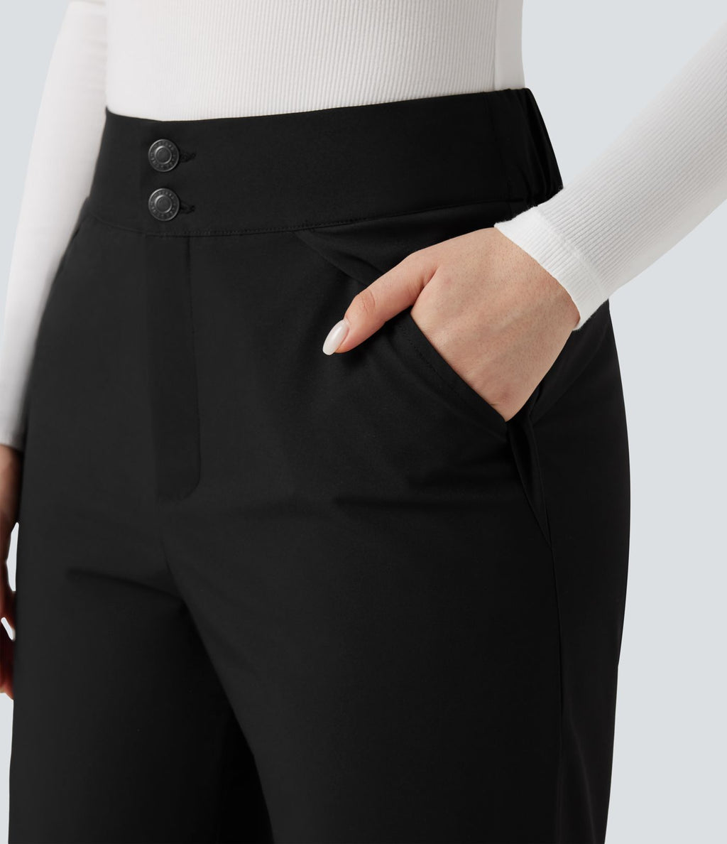 Pantalon randonnée chauffant bootcut taille haute avec poches