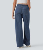 Jogging taille basse Halara Flex™ jambes larges, effet sparkle, avec poches