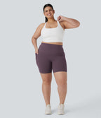 Short cycliste 17,5 cm d'entraînement gainant taille haute grande taille avec poches Halara UltraSculpt™