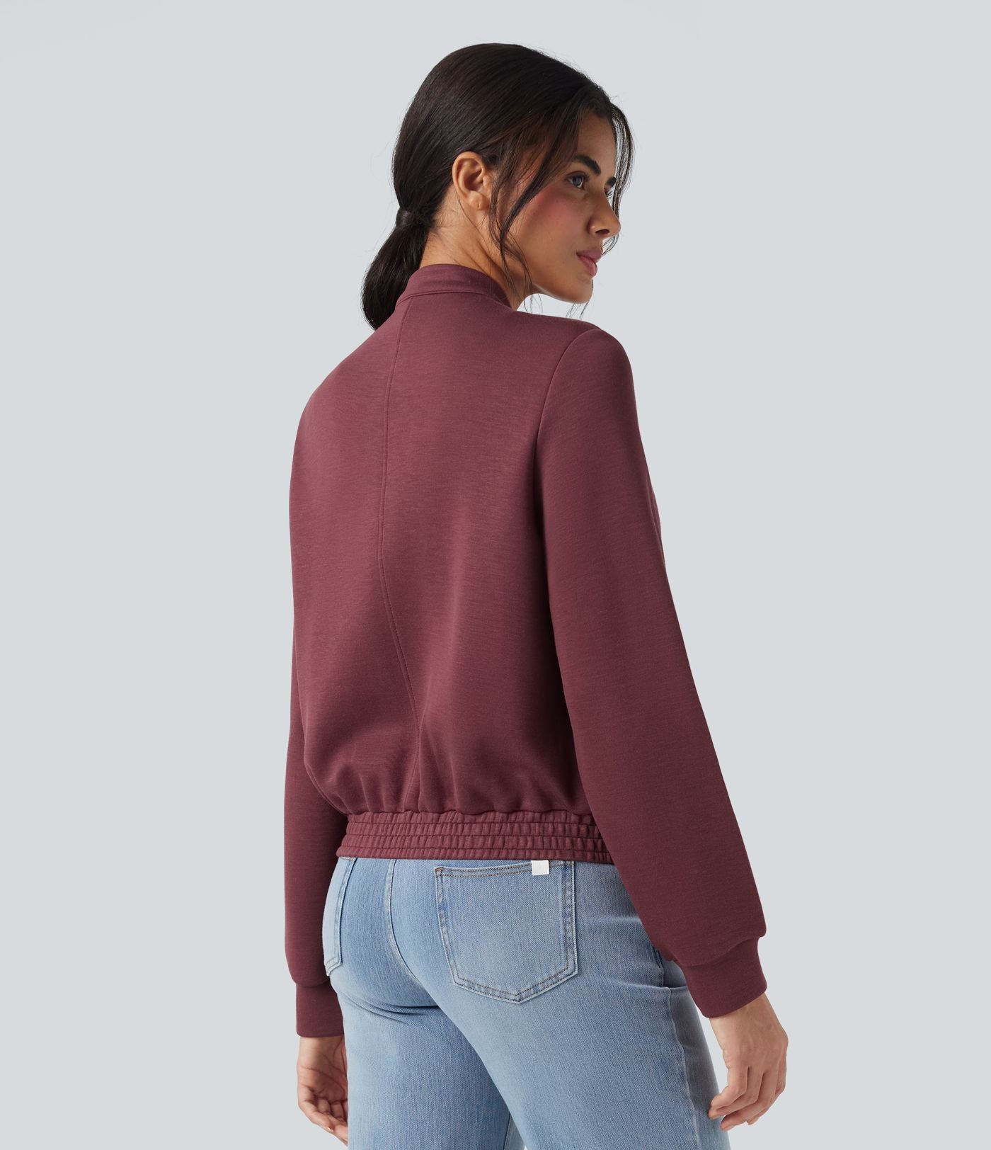 Veste bomber décontractée SpacerTek™ manches longues, col arrondi, avec poches