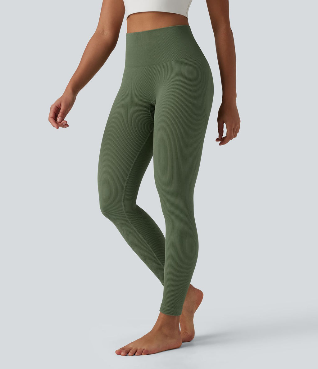Legging de yoga 7/8 sans couture Seamless gainant et sculptant à taille haute