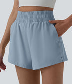 Short sport 2-en-1 taille haute réfléchissant à séchage rapide Breezeful™ avec poches