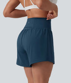 Short de yoga 2-en-1 SoftlyZero™ Airy taille haute gainant effet frais InstantCool 12,5 cm avec poches