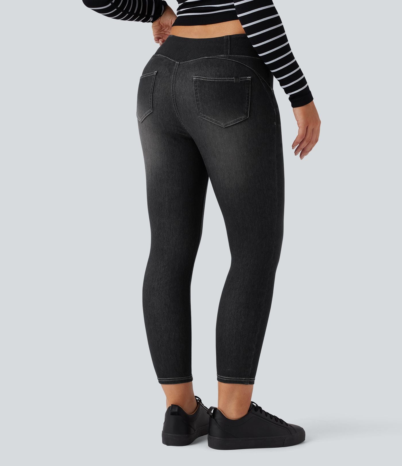 Halara Flex™ Denim Heat Legging denim casual 7/8 taille haute avec poches