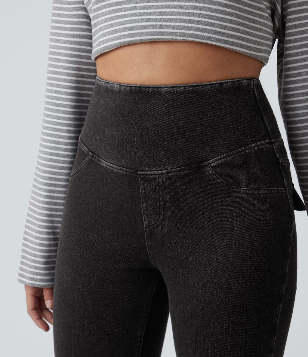 Legging décontracté gainant taille haute effet denim avec poches Halara Flex™