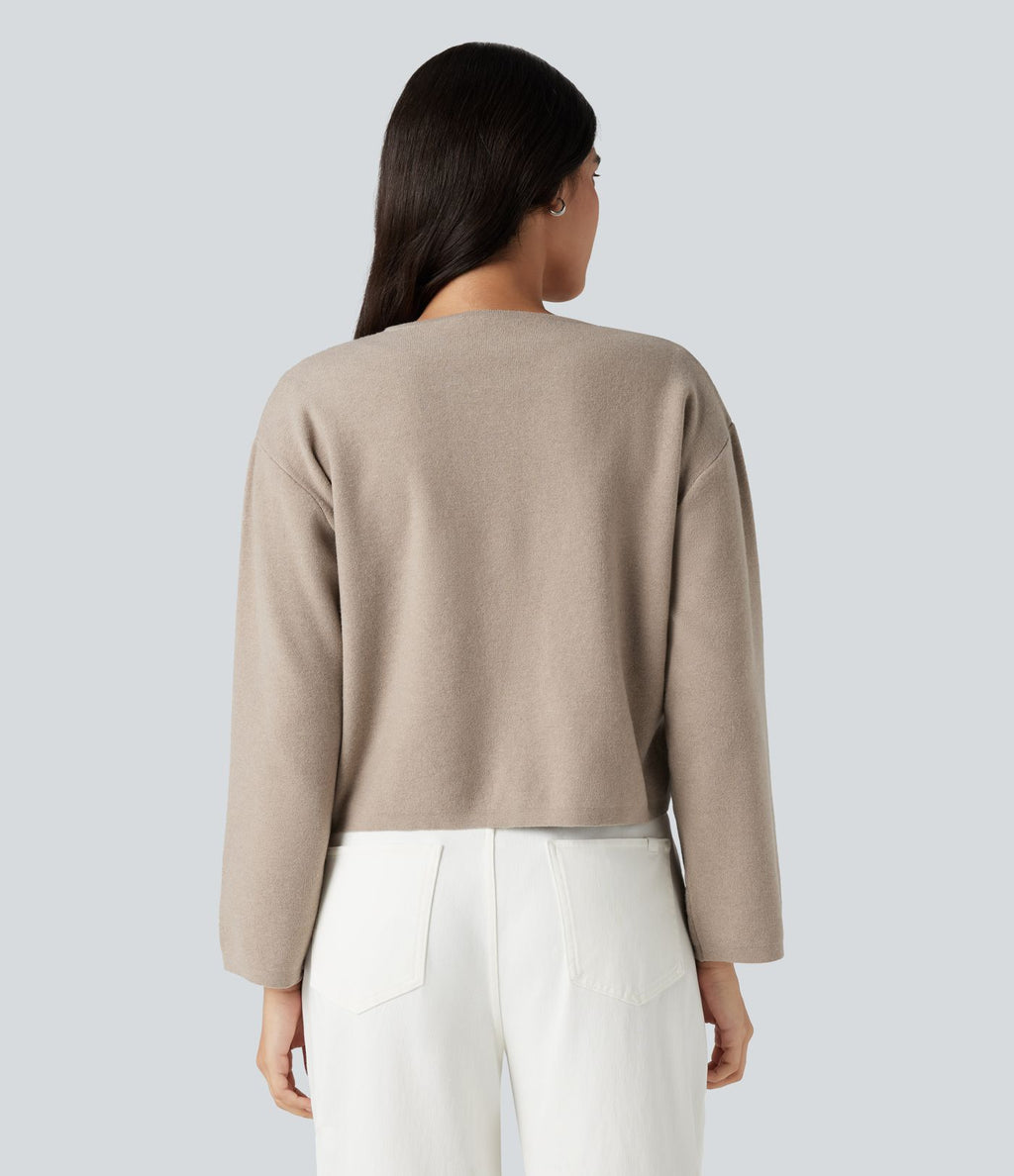 Cardigan col rond manches longues avec poches